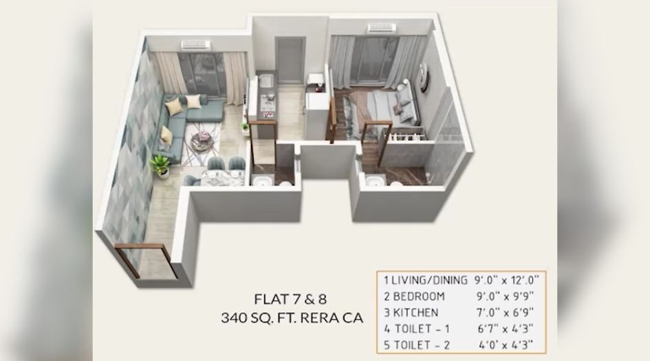 MK-Oasis-Floor-Plan-1 BHK-340 Sqft